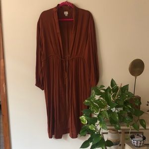Burnt orange silk duster